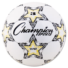 Champion Sports VIPER Soccer Ball, No. 3 Size, 7.25" to 7.5" Diameter, White
