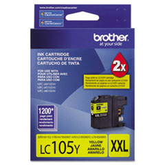 Brother LC105Y Innobella Super High-Yield Ink, 1,200 Page-Yield, Yellow