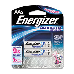 Energizer® Lithium Batteries, AA, 2/Pack