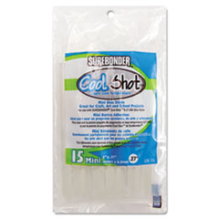 Surebonder® CoolShot Low Temp Glue Sticks, 0.27" x 4", Dries Clear, 15/Pack