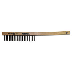 Anchor Brand® Hand Scratch Brush, Curved, Carbon Steel Shoe, Wood Handle