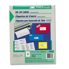 Inkjet Address Labels, 2 X 4, White, 250/pack