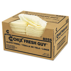 Chix® Fresh Guy Towels, 13.5 x 13.5, Yellow, 150/Carton