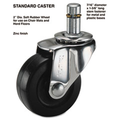 Master Caster® Standard Casters, Soft Rubber, C Stem, 75 lbs./Caster, 4/Set