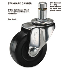 Master Caster® Standard Casters, Soft Rubber, K Stem, 75 lbs./Caster, 4/Set