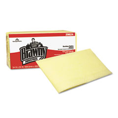 Brawny® Professional Dusting Cloths, Quarterfold, 24 x 24, Yellow, 50/Pack, 4/Carton