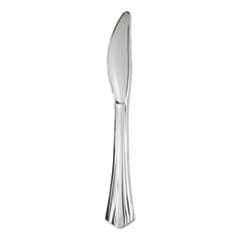 WNA Heavyweight Plastic Knives, Silver, 7 1/2", Reflections Design, 600/Carton