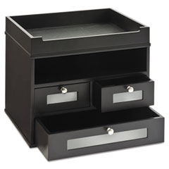 Victor® Midnight Black Collection Tidy Tower, 5 Compartments, 3 Drawers, 12.8 x 10.6 x 10.9, Black, Ships in 1-3 Business Days