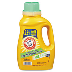 Arm & Hammer™ HE Compatible Liquid Detergent, Unscented, 50 oz Bottle, 8/Carton