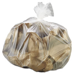 Inteplast Group High-Density Interleaved Commercial Can Liners, 30 gal, 8 mic, 30" x 37", Clear, 25 Bags/Roll, 20 Rolls/Carton