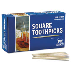AmerCareRoyal® Square Wood Toothpicks, 2.75", Natural, 800/Box, 24 Boxes/Carton