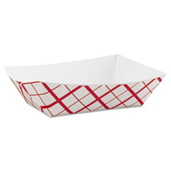 SCT® Paper Food Baskets, 3 lb Capacity, 7.2 x 4.95 x 1.94, Red/White, 500/Carton