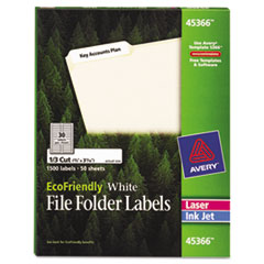 Avery® EcoFriendly Permanent File Folder Labels, 0.66 x 3.44, White, 30/Sheet, 50 Sheets/Pack