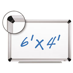 3M™ Porcelain Dry Erase Board, 72 x 48, Elegant Aluminum Frame