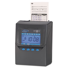Lathem® Time 7500E Totalizing Time Recorder, LCD Display, Charcoal