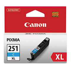 Canon® 6449B001 (CLI-251XL) ChromaLife100+ High-Yield Ink, 695 Page-Yield, Cyan