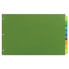 Avery® Insertable Big Tab Plastic Dividers, 8-Tab, 11 x 17, Green, 1 Set