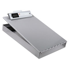Saunders Redi-Rite Aluminum Storage Clipboard with Calculator, 1" Clip Capacity, Holds 8.5 x 11 Sheets, Silver