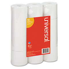 Universal® Impact and Inkjet Print Bond Paper Rolls, 0.5" Core, 2.25" x 150 ft, White, 12/Pack