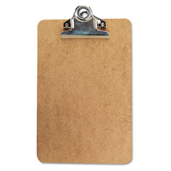 Hardboard Clipboard, 3/4&quot; Capacity, Holds 5w X 8h, Brow
