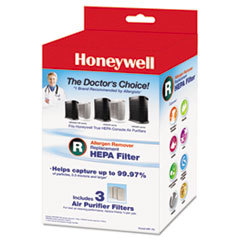 Honeywell Allergen Remover Replacement HEPA Filters, 6.75 x 10.3, 3/Pack