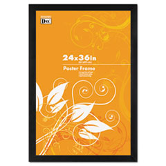 Black Solid Wood Poster Frames with Plastic Window, Wide Profile, 24 x 36