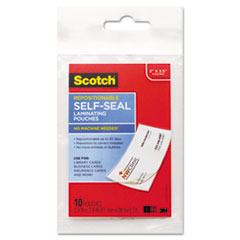 Scotch Self-Sealing Laminating Pouches 12.5 Mil 2 13/16x4 9/16 Luggage Tag 5/PK 