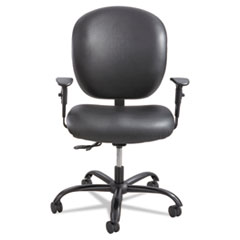 Safco® Alday Intensive-Use Chair, Supports Up to 500 lb, 17.5" to 20" Seat Height, Black Vinyl Seat/Back, Black Base