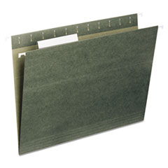 7530013649498, SKILCRAFT Hanging File Folder, Letter Size, 1/5-Cut Tabs, Green, 25/Box
