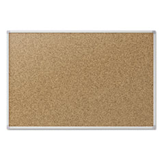 Mead® Cork Bulletin Board, 48 x 36, Silver Aluminum Frame