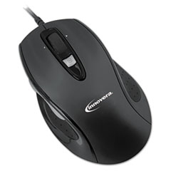 Innovera® Full-Size Wired Optical Mouse, USB, Black