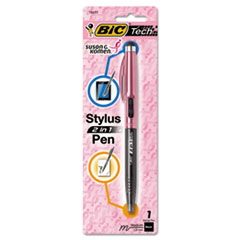 BIC® Tech 2 in 1 Stylus Pen, Breast Cancer Awareness, Pink
