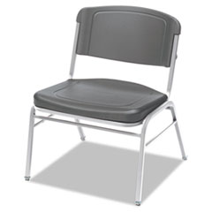 Iceberg Rough N Ready Series Big & Tall Stackable Chair, Charcoal/Silver, 4/Carton