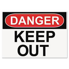 Headline® Sign OSHA Safety Signs, DANGER KEEP OUT, White/Red/Black, 10 x 14