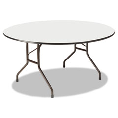 Iceberg OfficeWorks Wood Folding Table, Round, 60" x 29", Gray Top, Charcoal Base