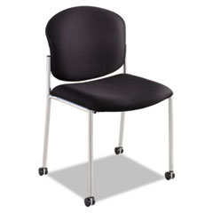 Safco® Diaz Guest Chair, Fabric Seat/Back, 19.5" x 18.5" x 33.5", Black Seat/Back, Silver Base