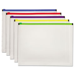 Pendaflex® Poly Zip Envelope, Zipper Closure, 10 x 13, Assorted Colors, 5/Pack