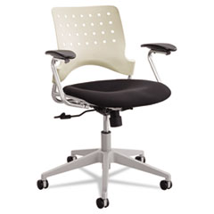 Safco® Rêve Series Task Chair, Square Plastic Back, Polyester Seat, Black Seat/Latte