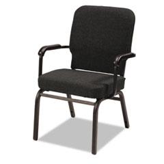 Alera® Oversize Stack Chair with Arms, Black Fabric Upholstery, 2/Carton