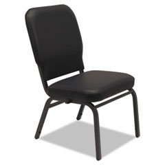 Alera® Oversize Stack Chair, Black Antimicrobial Vinyl Upholstery, 2/Carton