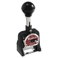 Bates® Multiple Movement Numbering Machine, Seven Wheels, Re-Inkable, Size E, Black