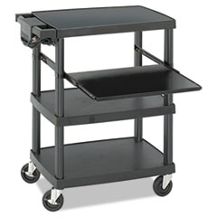 Safco® Multimedia Projector Cart, Four-Shelf, 27-3/4w x 18-3/4 x 34-3/4, Black