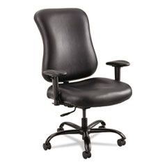 Optimus High Back Big and Tall Chair, Vinyl, Supports Up to 400 lb, 19" to 22" Seat Height, Black