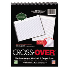 Roaring Spring® Crossover Notebook, 8 1/2 x 11 1/2, 80 Pgs, White Sheets, Assorted Cover Colors