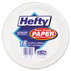 Hefty® Super Strong Paper Dinnerware, 10 1/8" Plate, Bagasse, 16/Pack
