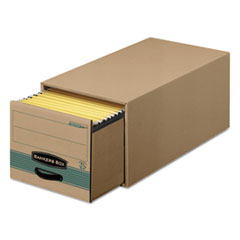 Bankers Box® Super STOR/DRAWER Steel Plus Storage Box, Legal, Kraft/Green, 6/Carton