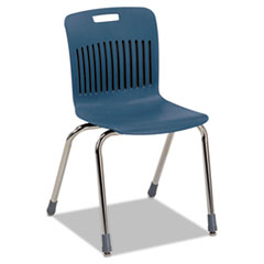 Virco® Analogy Ergonomic Stack Chair, Navy/Chrome, 4/Carton