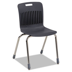 Virco® Analogy Ergonomic Stack Chair, Black/Chrome, 4/Carton