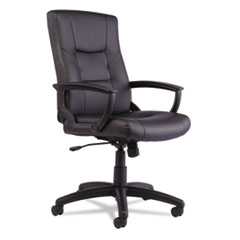 Alera® Alera YR Series Executive High-Back Swivel/Tilt Leather Chair, Black