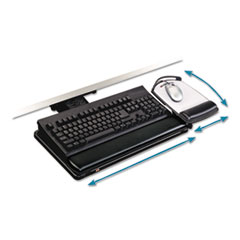 3M™ Knob Adjust Keyboard Tray With Highly Adjustable Platform, Black